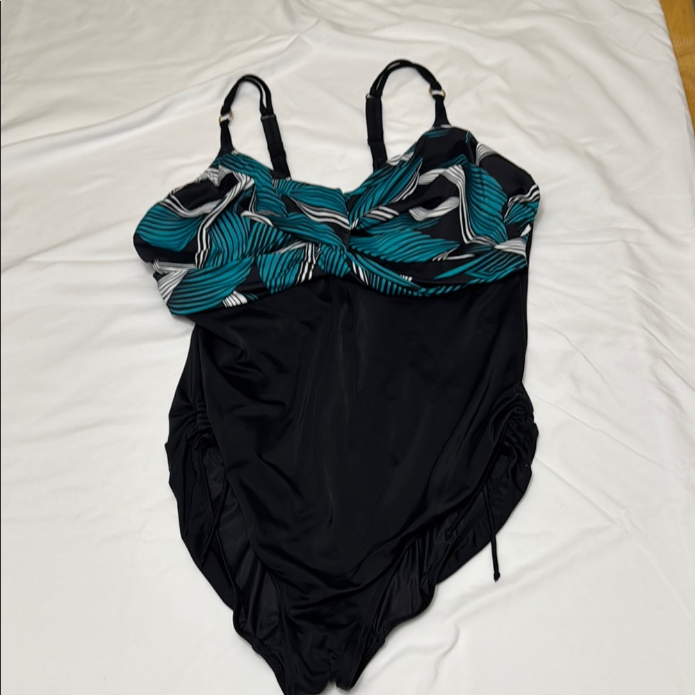 Fantasie Black and Teal One Piece Swimsuit